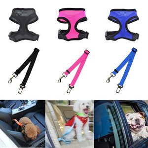 Adjustable Seatbelt & Harness Set For Dogs Of All Sizes