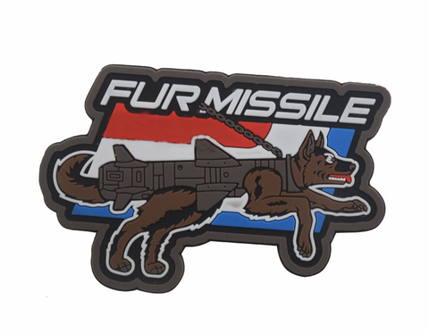 Image of Fur Missile Dog Full Color PVC Patch