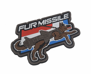 Fur Missile Dog Full Color PVC Patch