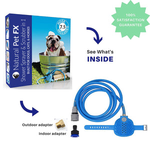 Natural Pet FX - Bathing Spa Shower Sprayer and Scrubber in-One