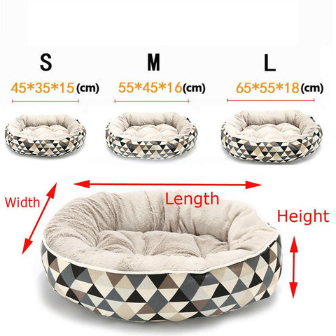 Image of Washable Round Pet Dog Cushion Bed