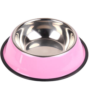 Colorful Stainless Steel Pet Dog Bowl