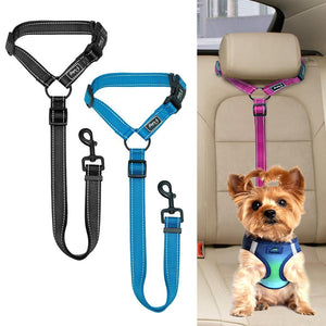 Reflective Nylon Seat Belt Strap & Leash For Dogs