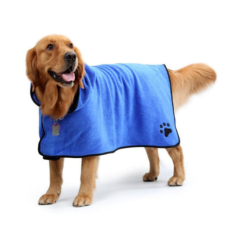 Image of Super Absorbent Pet Dog Bathrobe and Towel