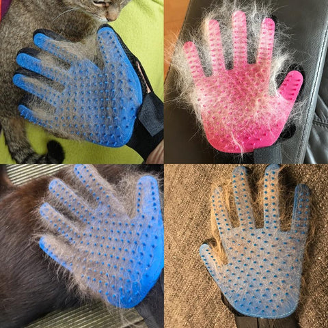 Image of Silicone Pet Deshedding Grooming Gloves
