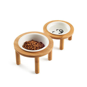 Bamboo Tableware Ceramic Pet Dog Food Bowl