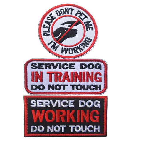 Image of "Please Don't Pet Me, I'm Working" Embroidered Patch
