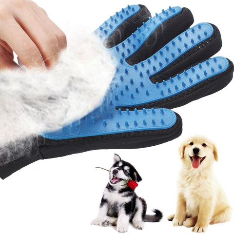 Image of Silicone Pet Deshedding Grooming Gloves
