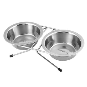 Stainless Steel Pet Feeding Bowls With Stand