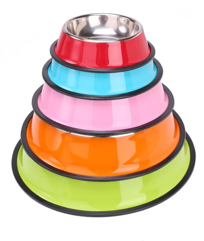 Image of Stainless Steel Cartoon Print Pet Dog Bowl