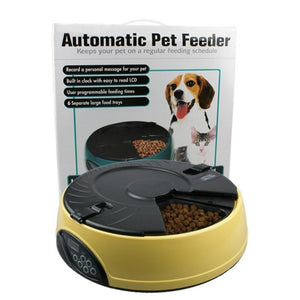 6-Meal Automatic Pet Dog Feeder With Recorder