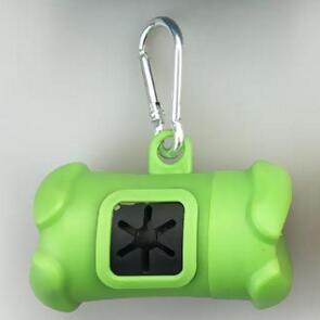Image of Clip-On Dog Poop Bag Container With Garbage Bags