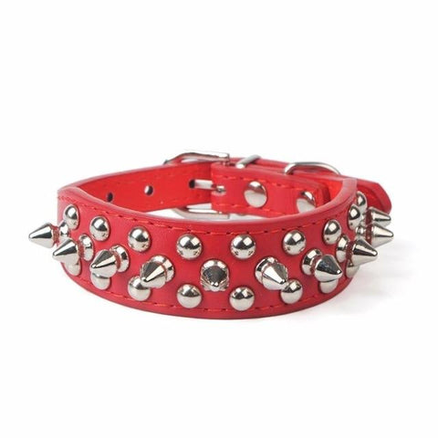 Image of Spiked Leather Dog Collar